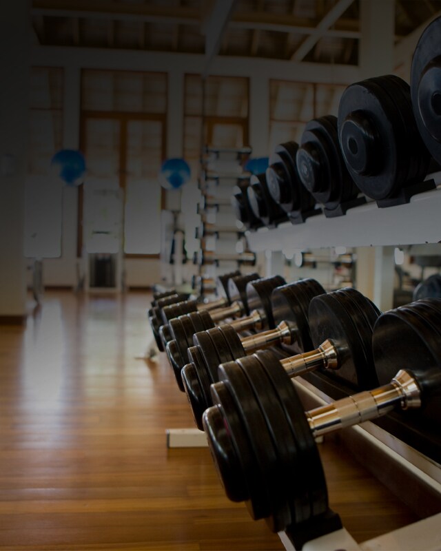 Dumbbell rack in gym